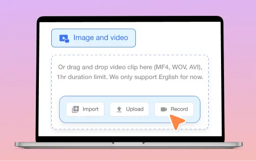 Visla montage maker with upload and record options for combining multiple video clips.